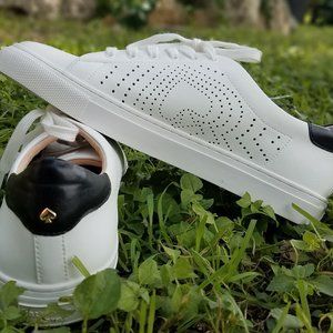 NEW Kate Spade White Leather Perf Sneaker Sz 9